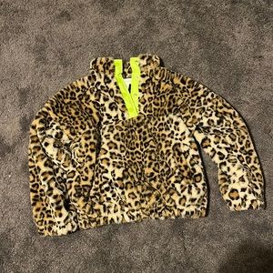 Kids Treasure & Bond Fluffy Cheetah Print Snap Button Shirt, Girls Size 10-12